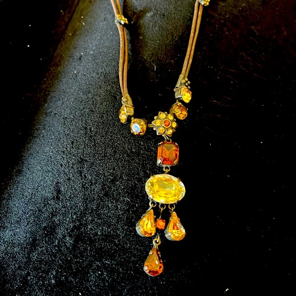 Swarovski Brown and topaz stone necklace and bracelet - Picture 1 of 5